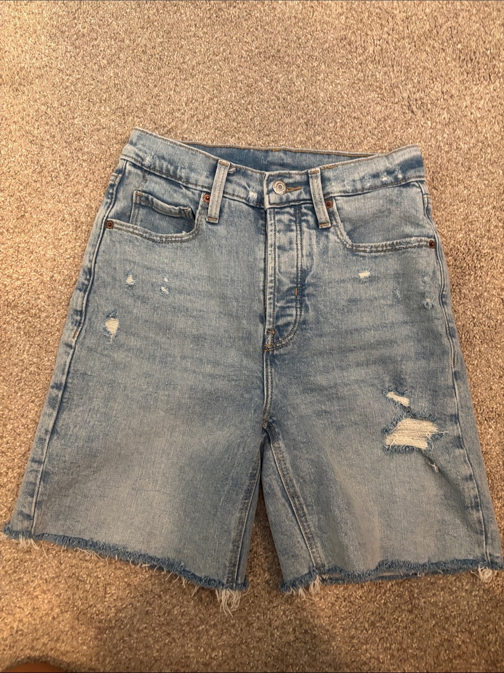 Old Navy Light Blue Distressed Denim Shorts